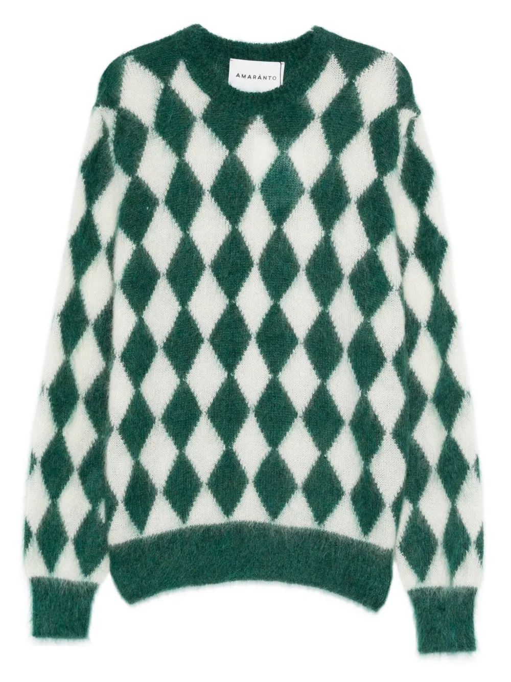 AMARANTO  pull en mohair à losanges | vert | Image 1