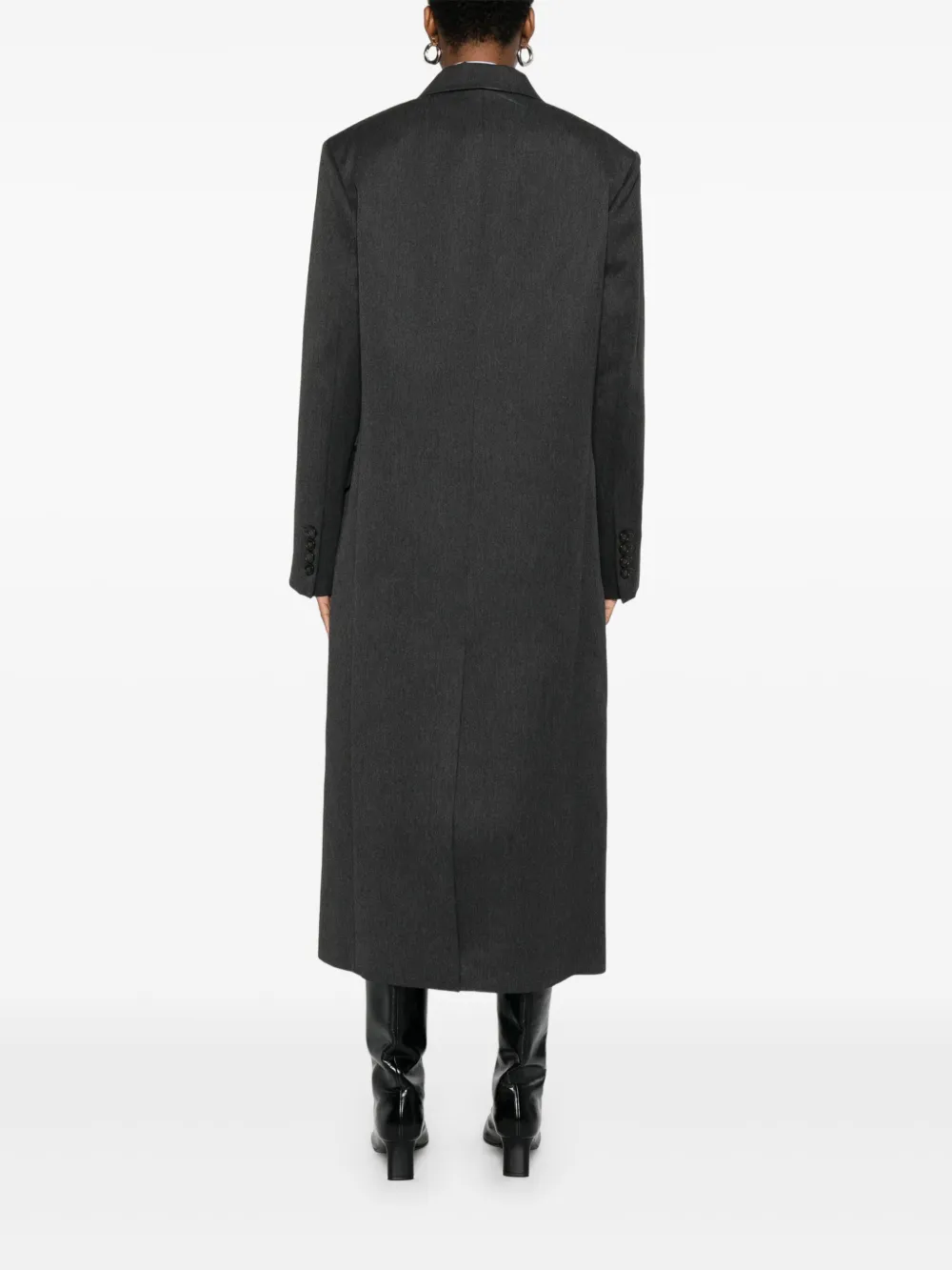 The Frankie Shop Jane Double-breasted Coat In Black