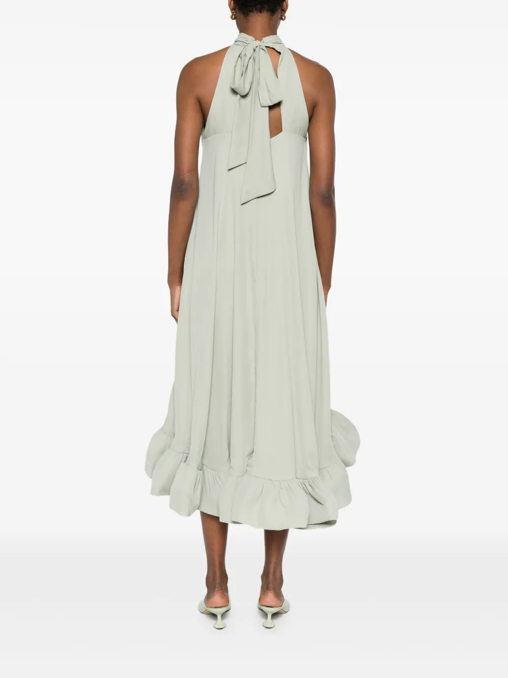 MALINA Jurk met halternek enruches Groen