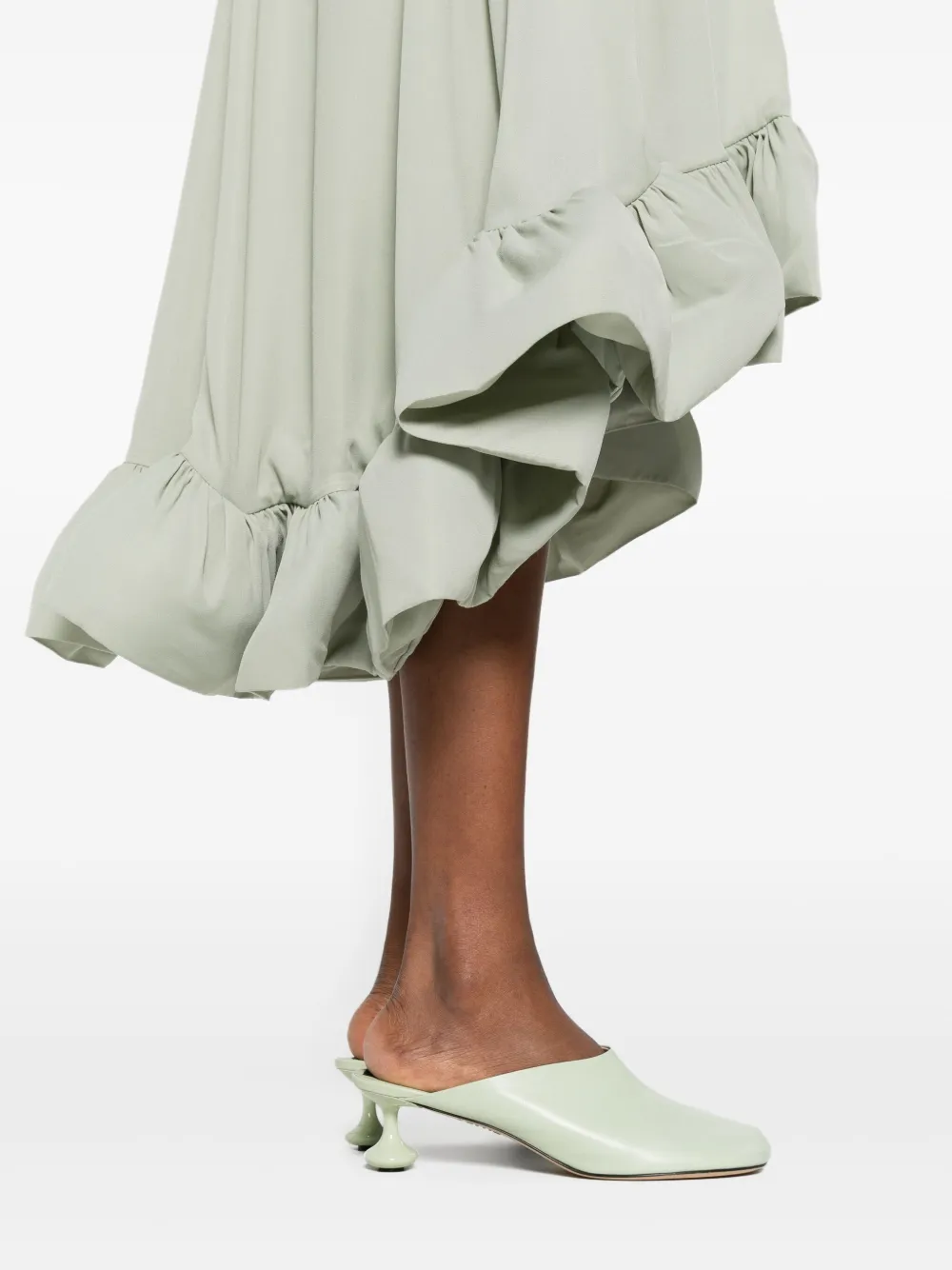 MALINA Jurk met halternek enruches Groen