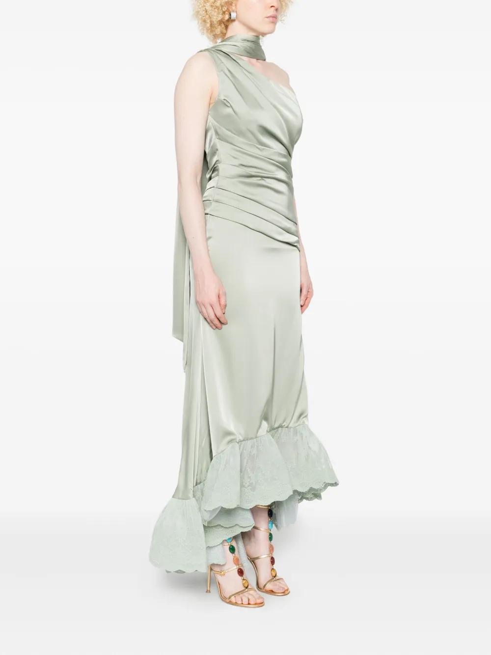 MALINA Asymmetrische jurk Groen