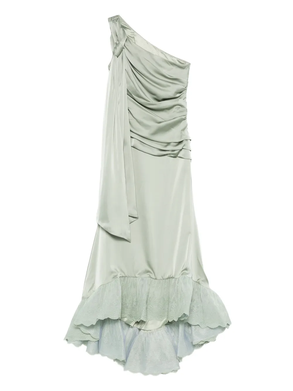 MALINA one-shoulder ruffled dress | Green | Image 1