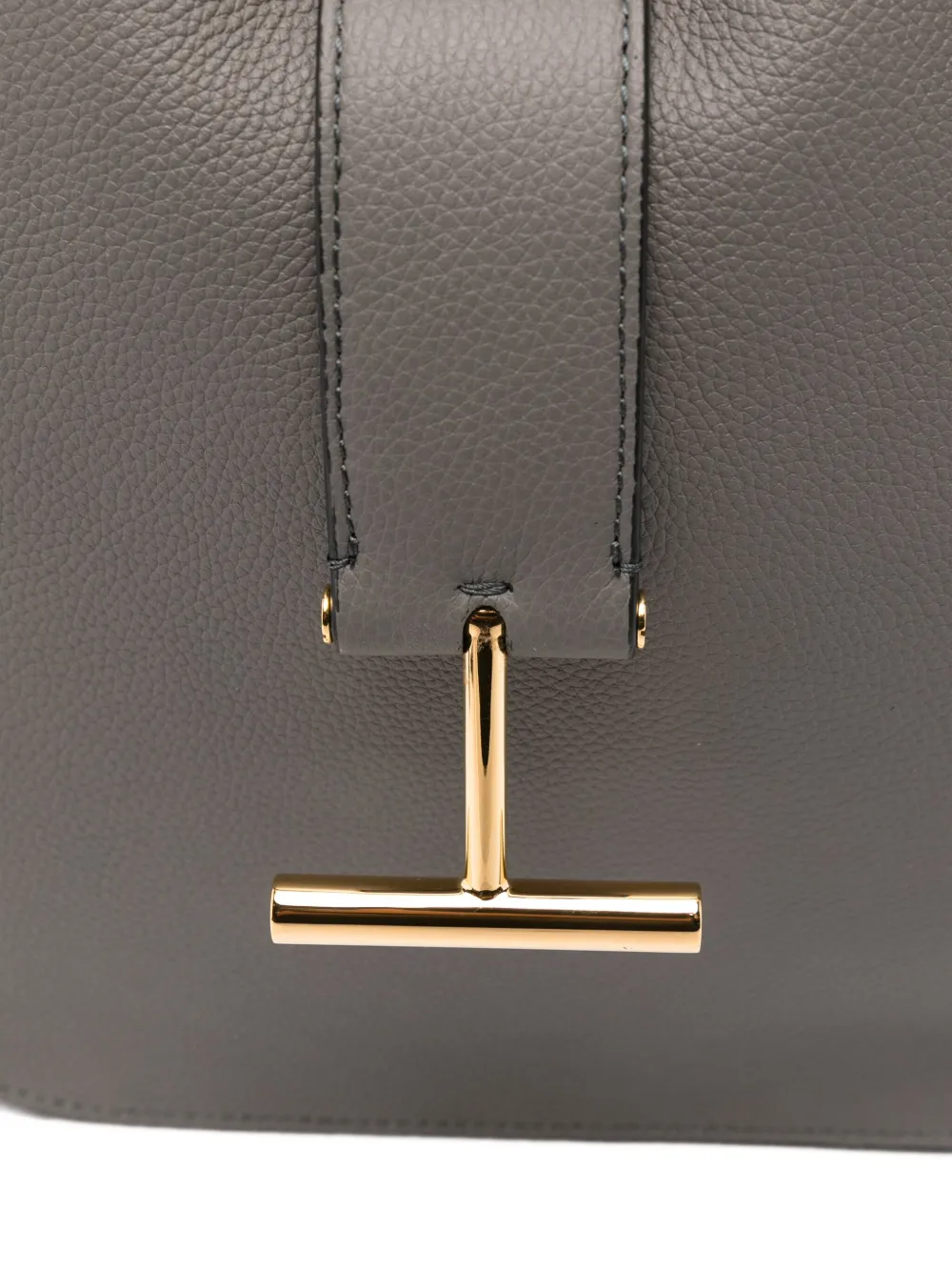 Tom Ford Small Tara T-bar Leather Shoulder Bag In Gray