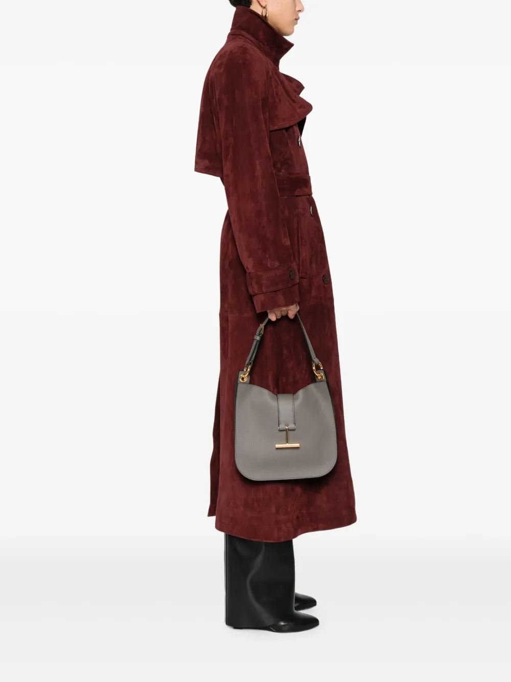 Small Tara T-Bar Leather Shoulder Bag