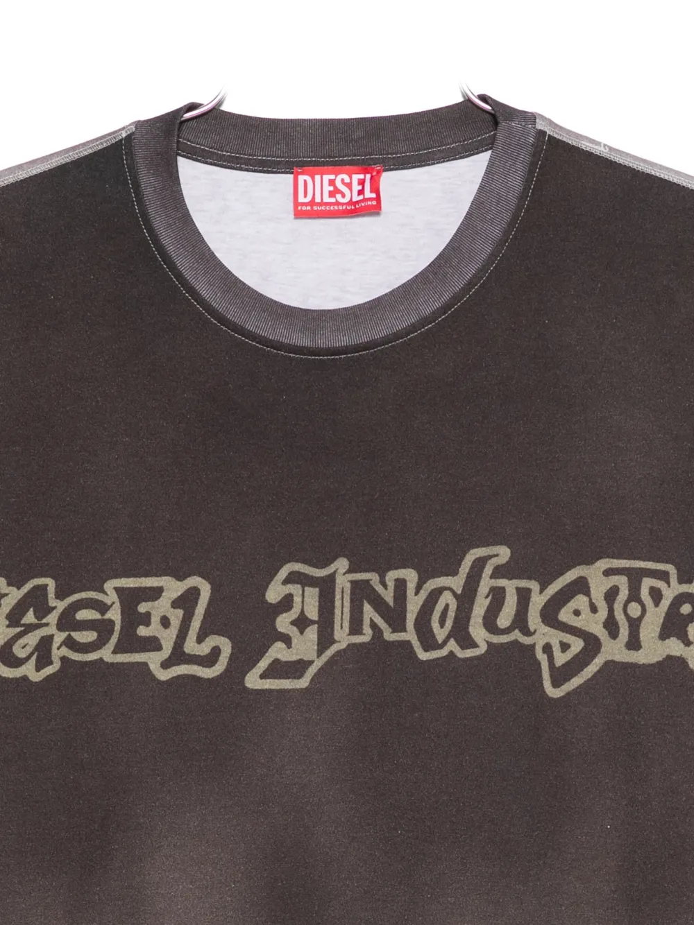 Diesel Logo-print Long-sleeves Sweatshirt In Gray