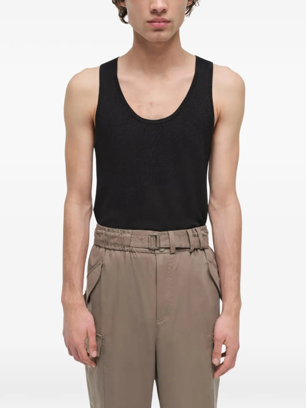 SIMKHAI Garrett cargo broek met wijde pijpen Beige