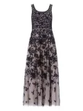 Needle & Thread embroidered-flowers scoop-neck maxi dress - Black