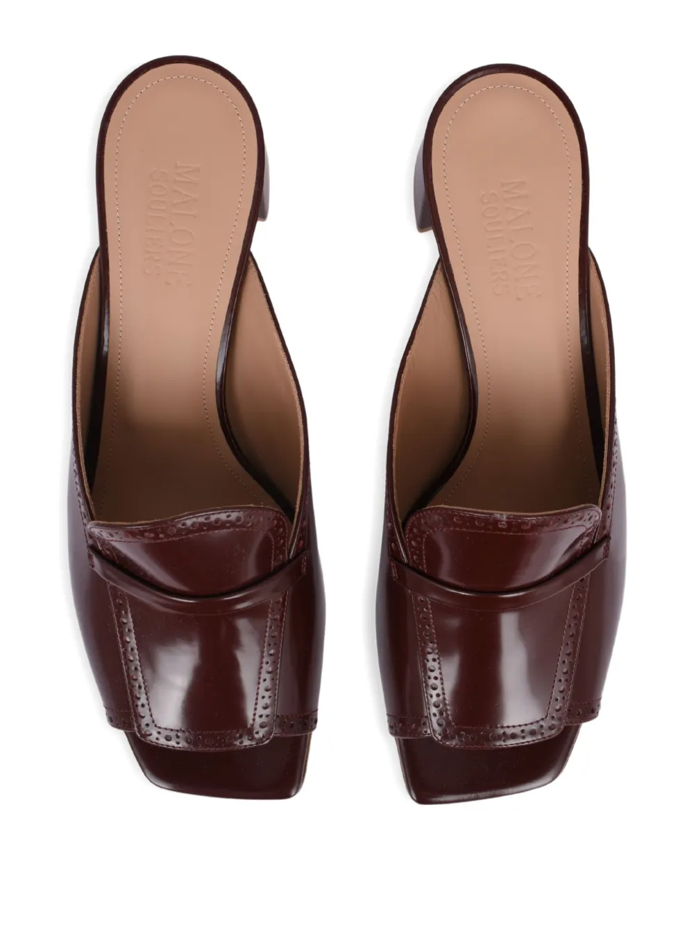 Malone Souliers Bellamy Square Toe Sandal In Burgundy