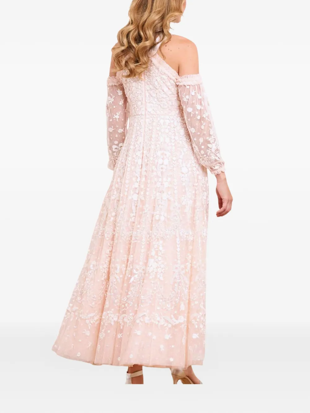 Needle & Thread Maxi-jurk met geborduurde bloemen Roze