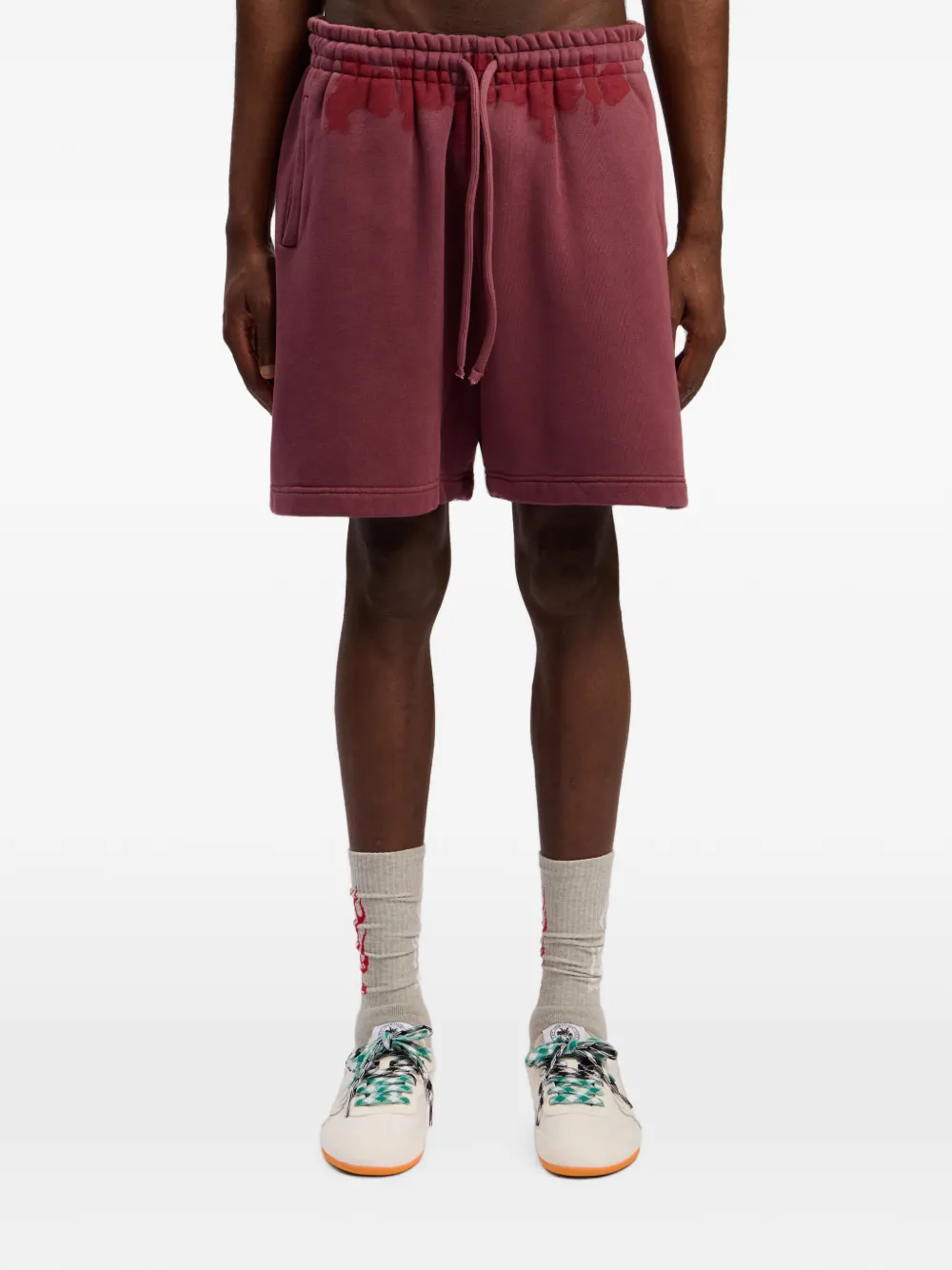 Palm Angels Trainingsshorts met logoband Rood