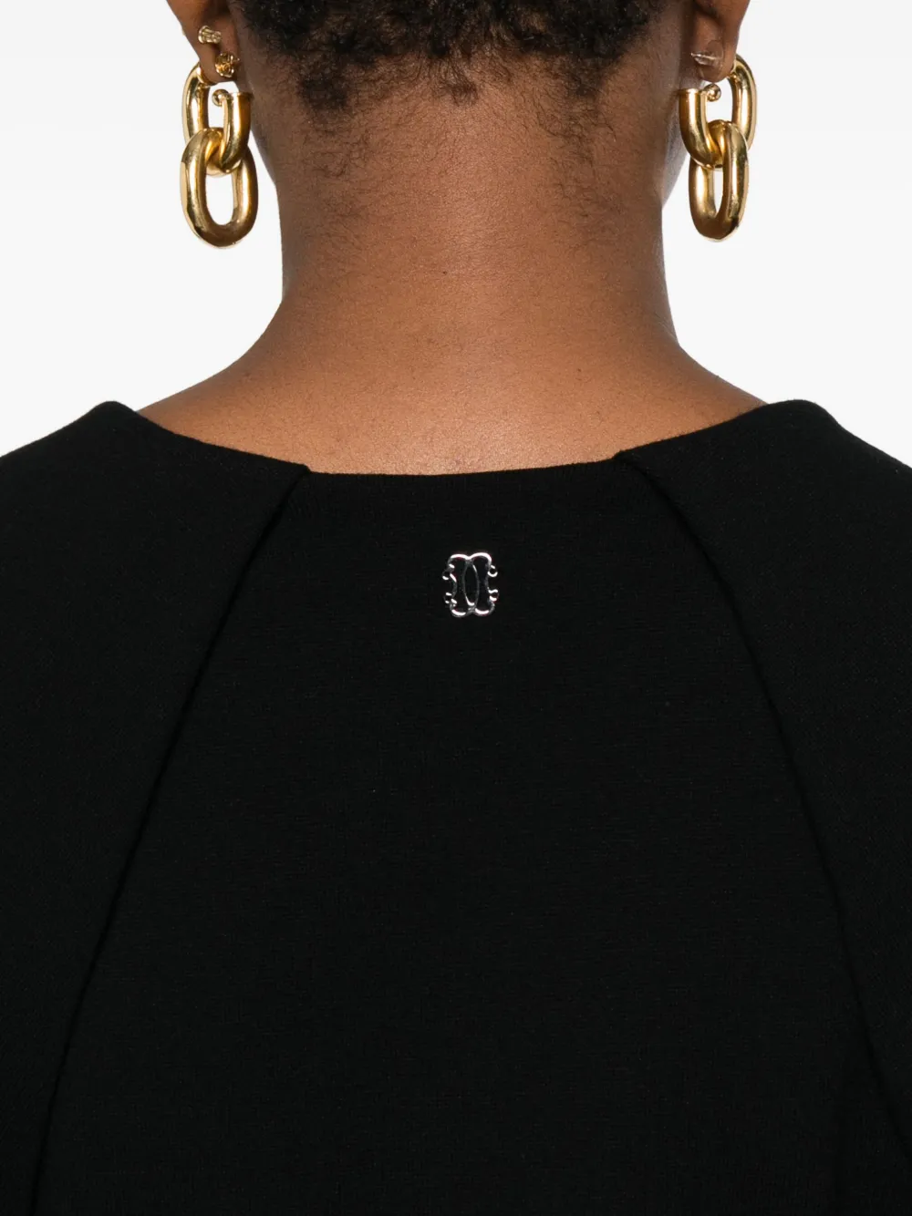 Curiel Midi-jurk met pofmouwen Zwart