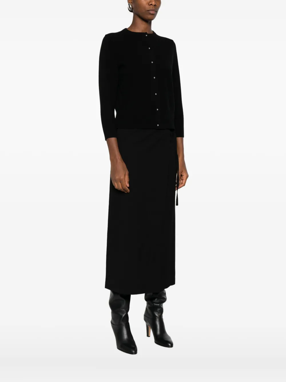 Vince Vest met bandkraag Zwart