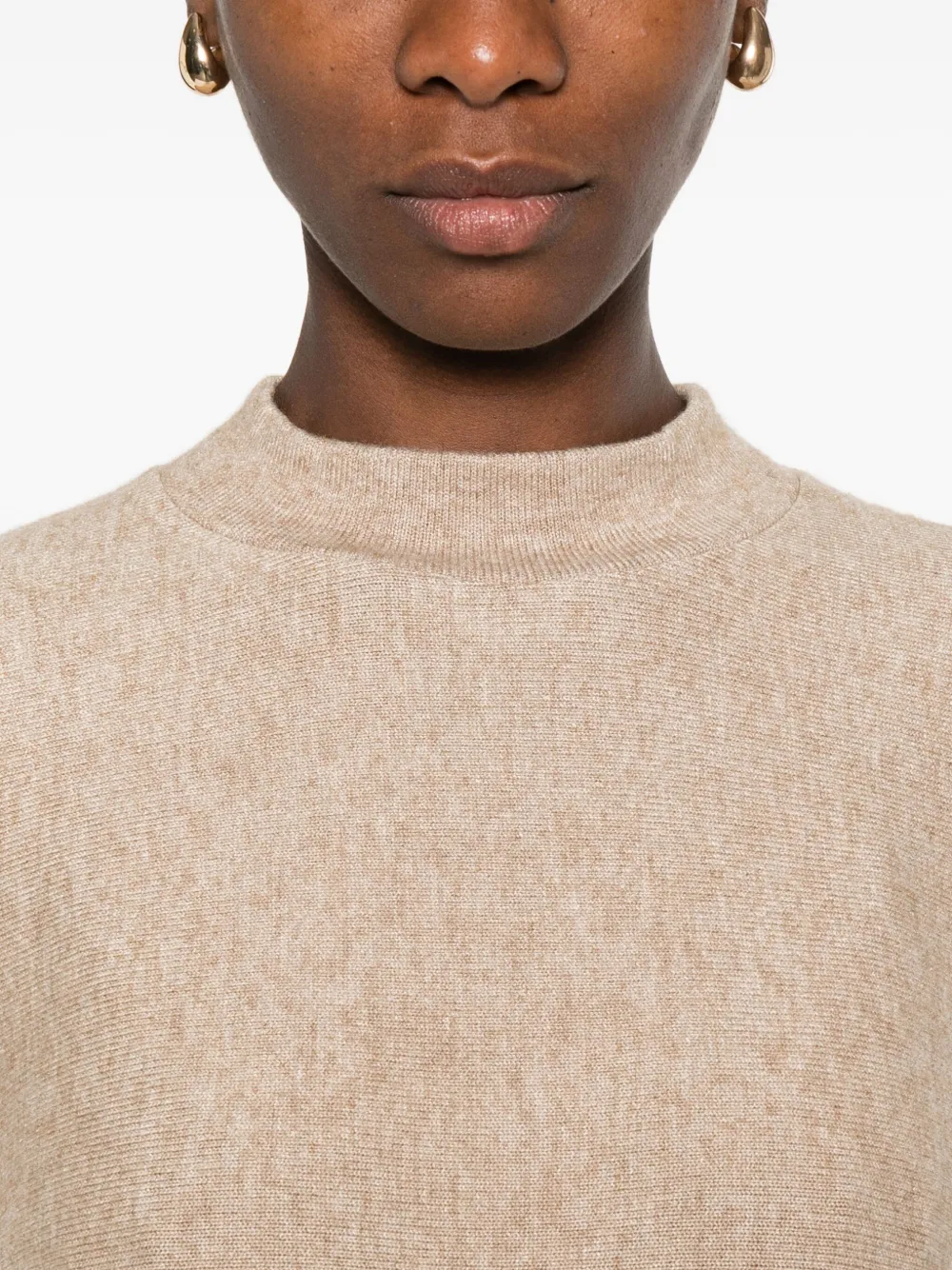 Vince Trui met opstaande hals en lange mouwen Beige