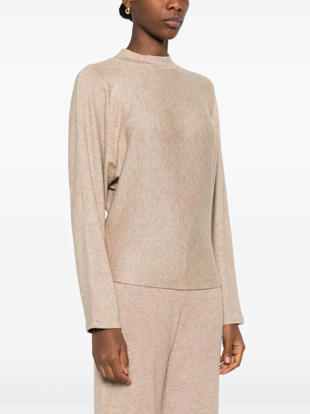 Vince Trui met opstaande hals en lange mouwen Beige