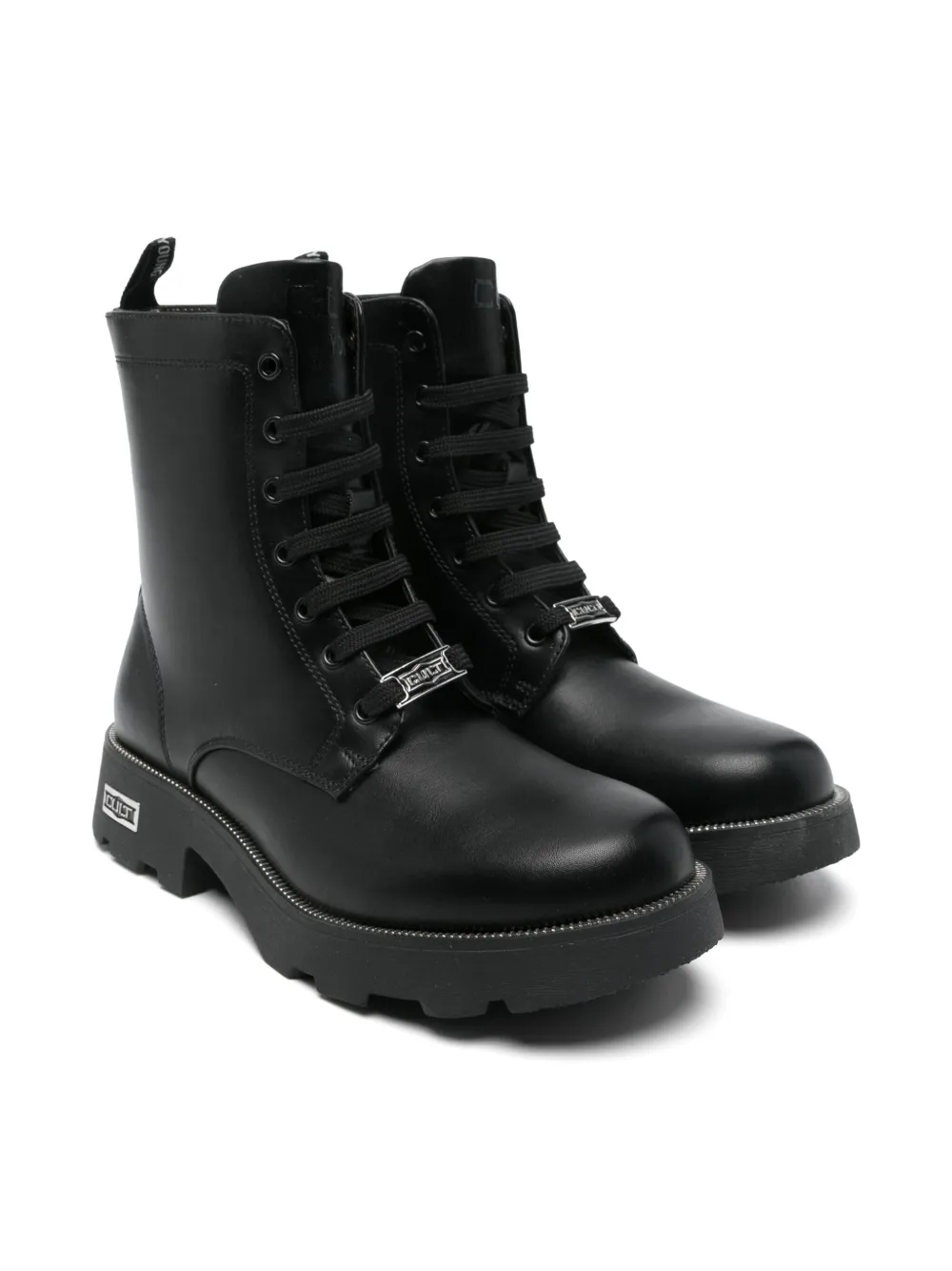 Cult lace-up leather boots Black
