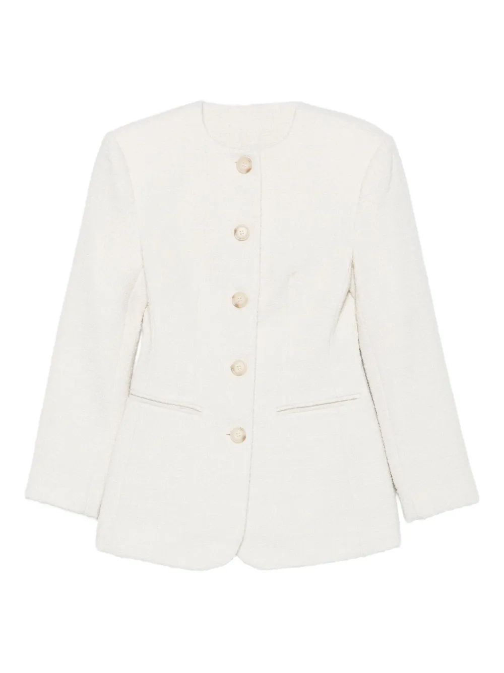 MALINA buttoned tweed jacket | White | Image 1
