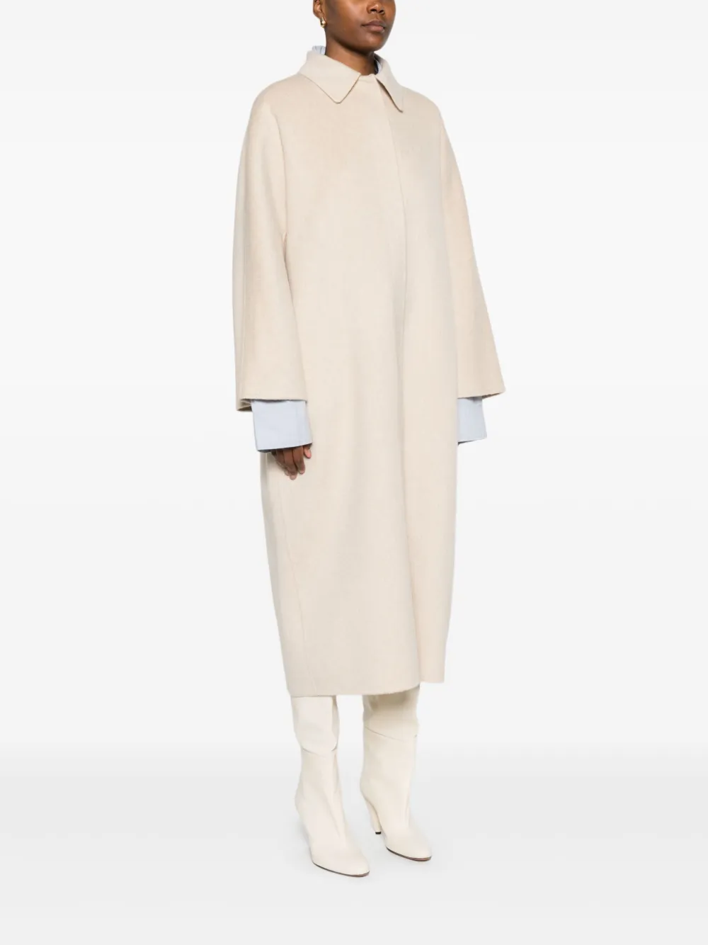 Curiel Half-sleeve Collared Coat In Multi
