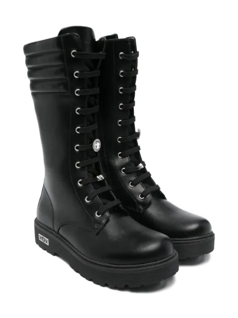 Cult lace-up embellished boots