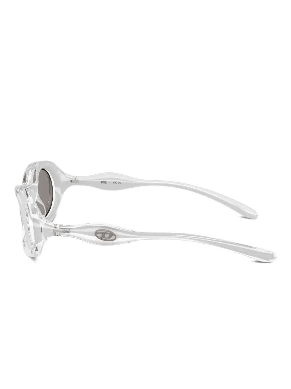 Diesel Zonnebril met ovalen montuur Grijs