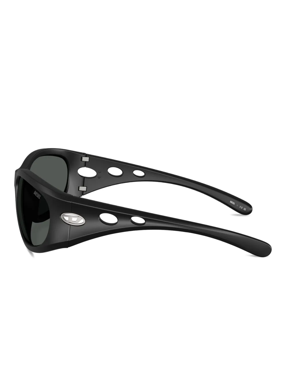 Diesel Zonnebril met rechthoekig montuur Zwart