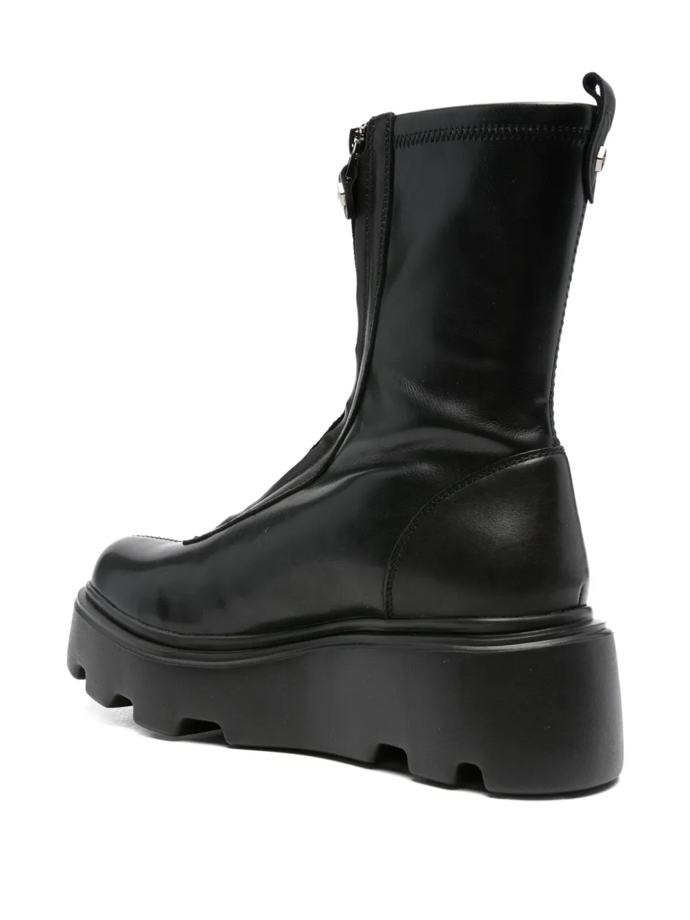 Cult 50mm zip-front platform boots Black