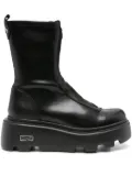 Cult 50mm zip-front platform boots - Black