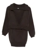 Gianfranco Ferré Pre-Owned 1990s cable-knit V-neck top - Brown