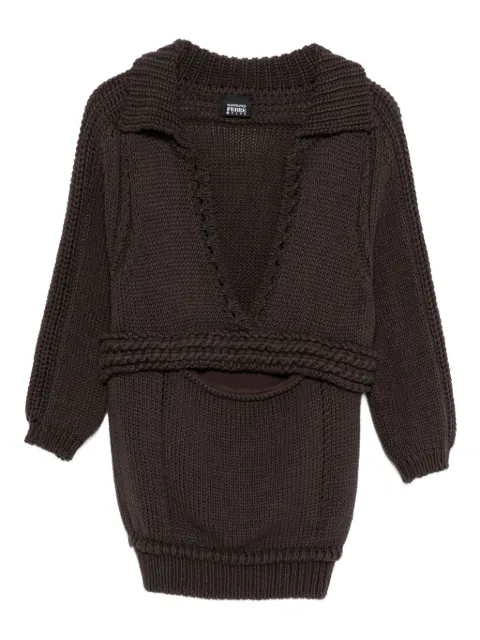 Gianfranco Ferré Pre-Owned 1990s cable-knit V-neck top
