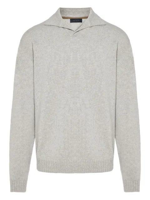 Sease ribbed spli-neck sweater