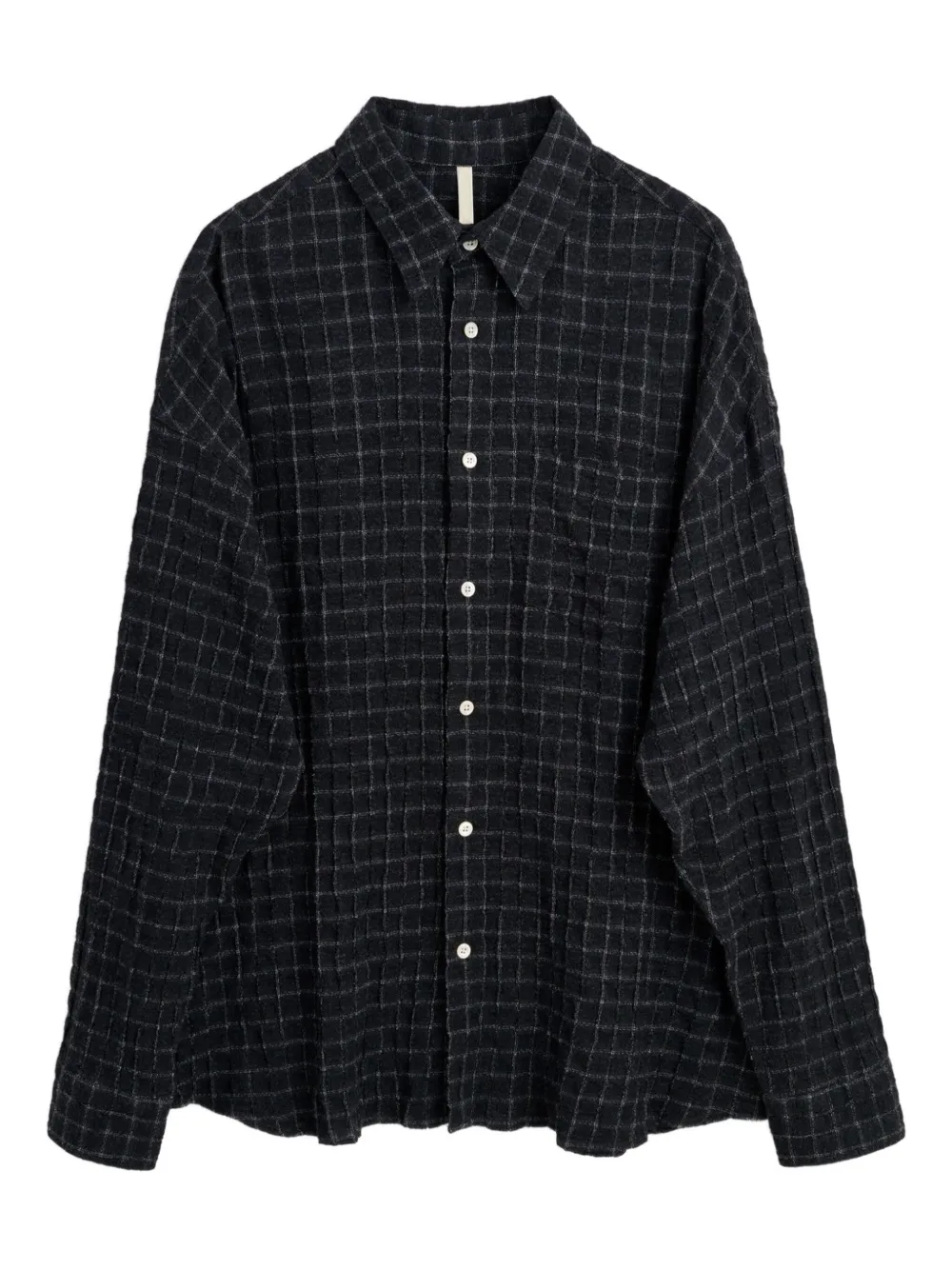 Sunflower long-sleeve grid-pattern shirt - Nero