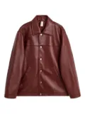 Sunflower snap-fastening leather jacket - Red