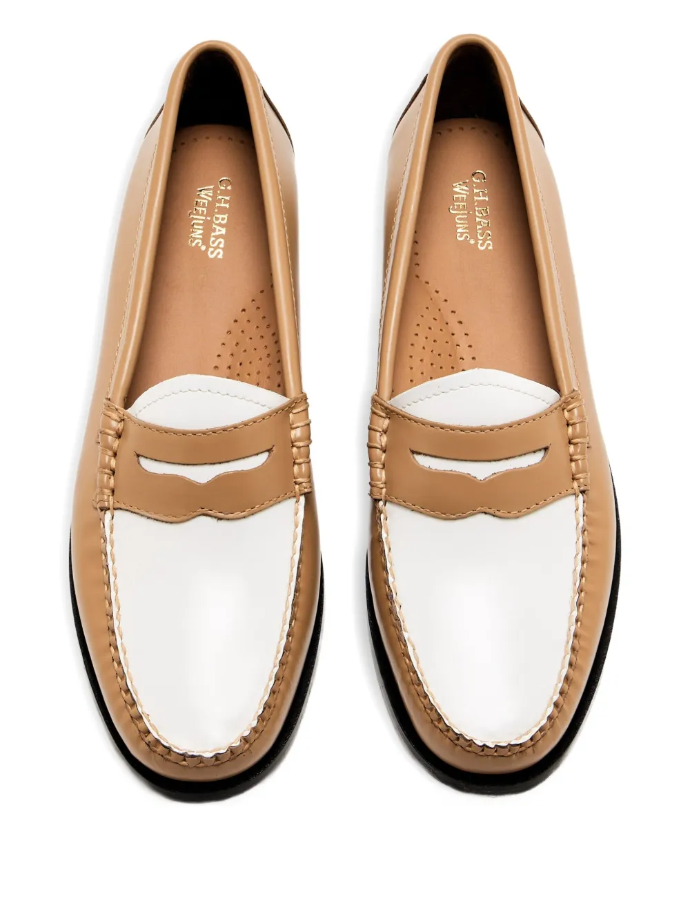 G.H. Bass & Co. two-tone leather loafers - Beige