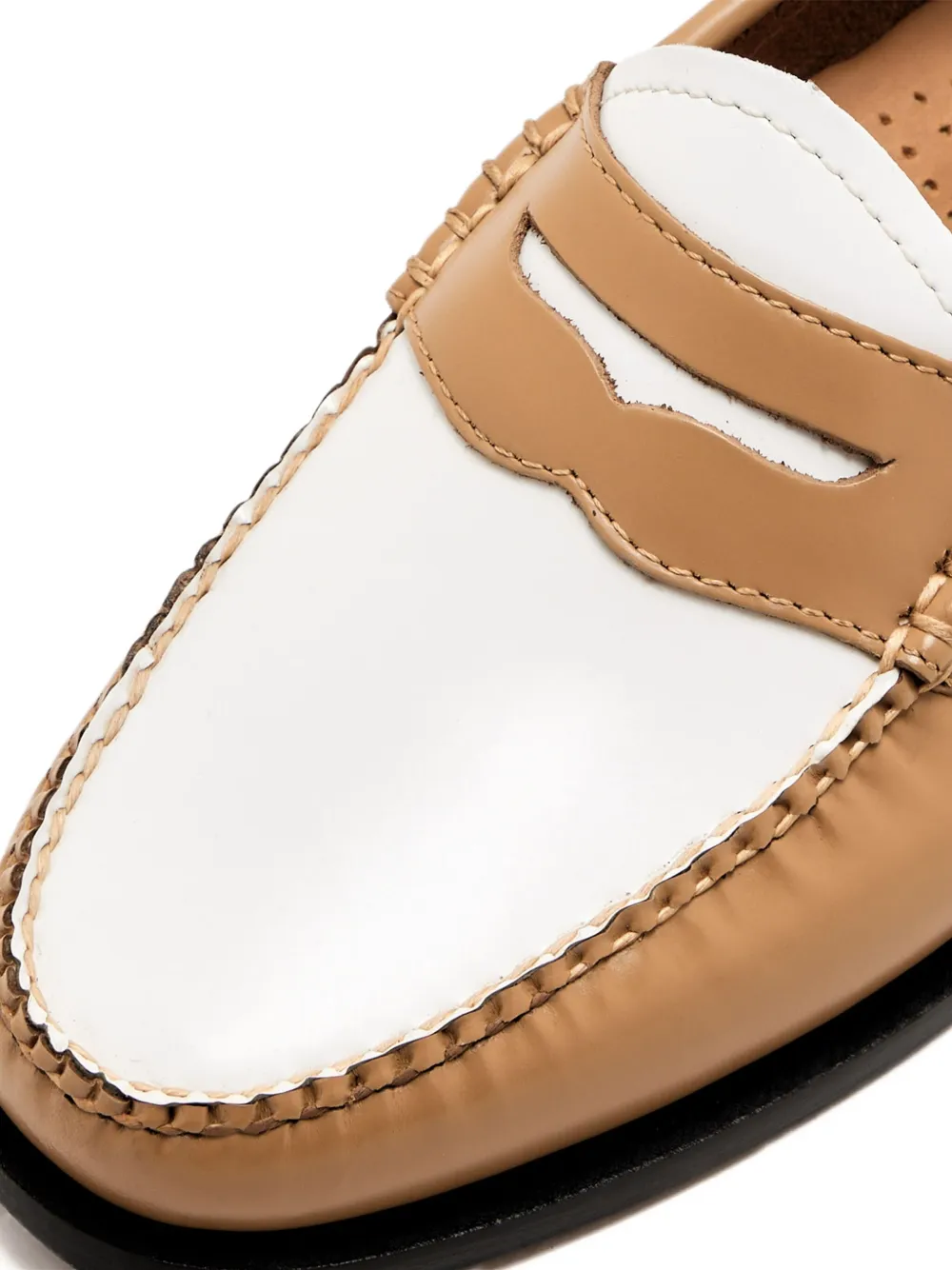 G.h. Bass & Co. Two-tone Leather Loafers In Neutral