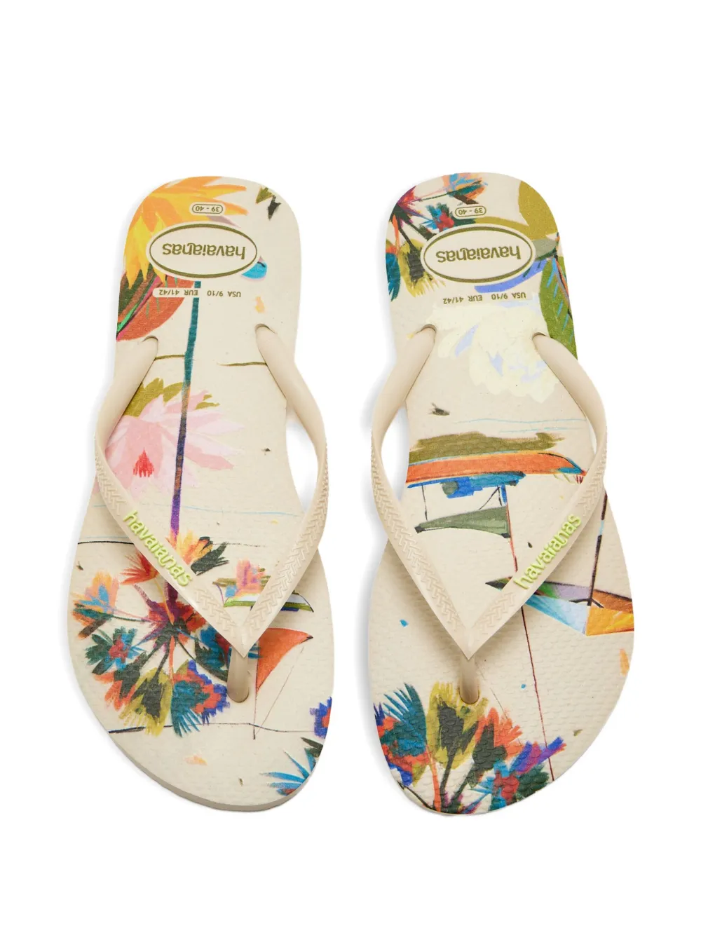 Havaianas Floral-print Flip-flops In Neutral