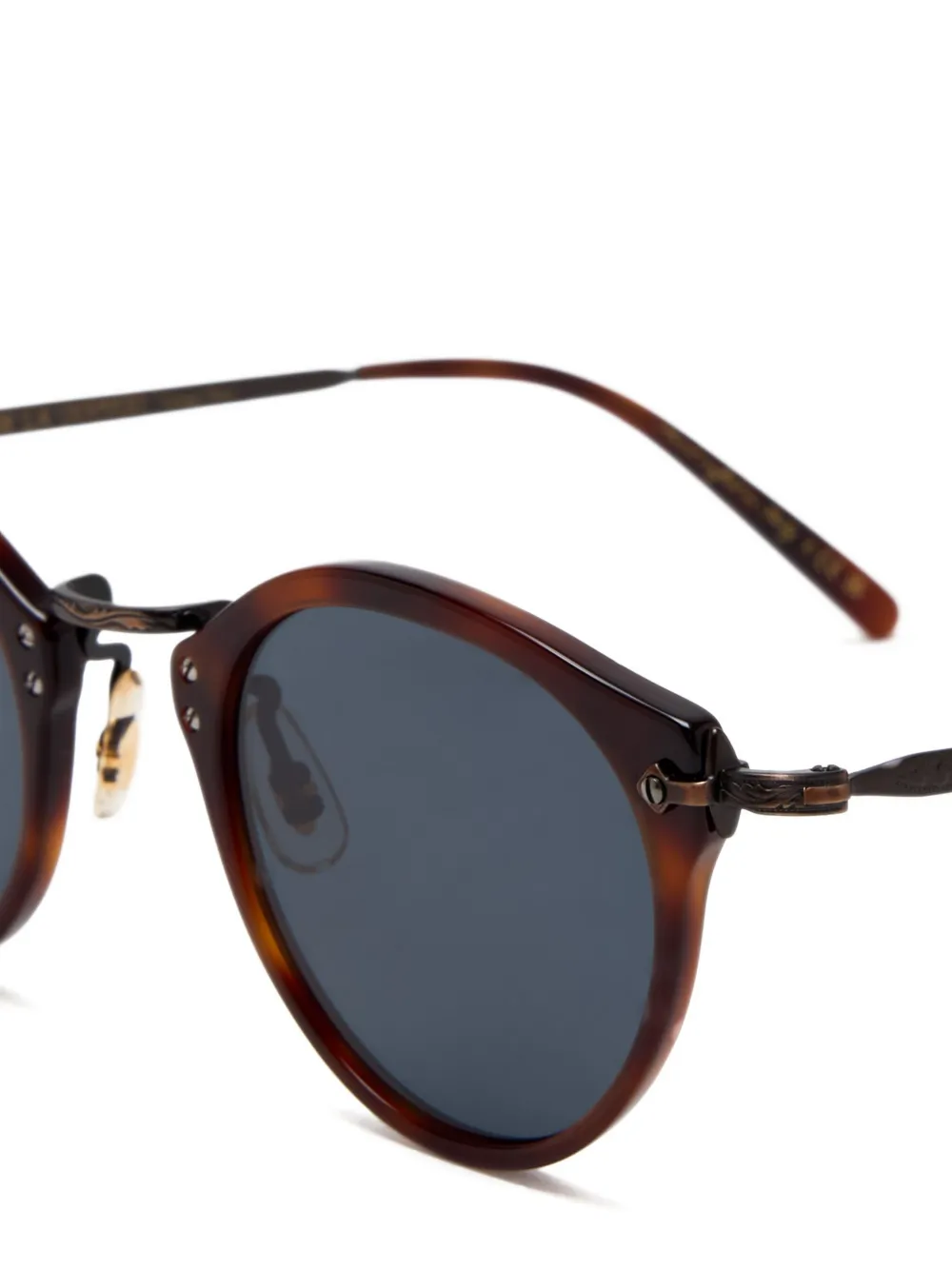 Oliver Peoples Zonnebril met rond montuur Bruin