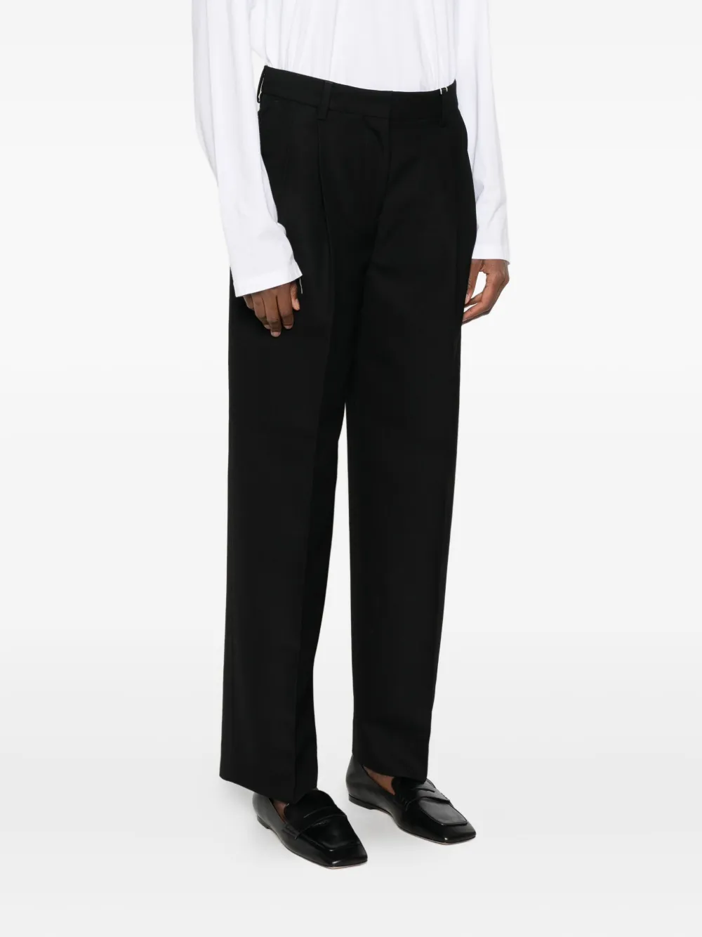 Totême Double-pleat Tailored Trousers In Black