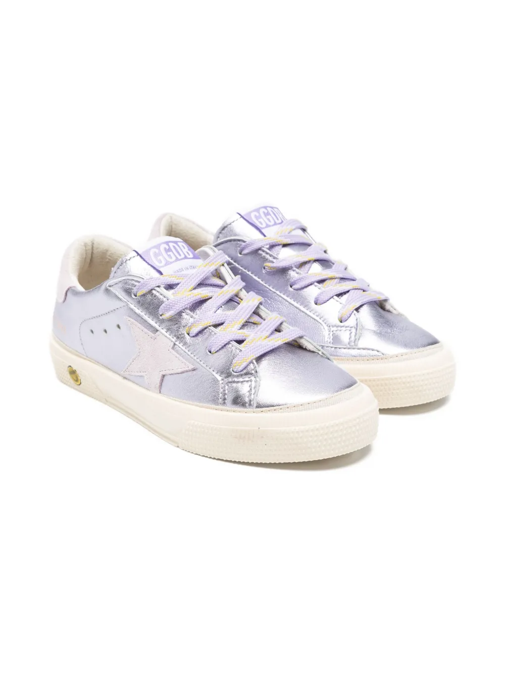 Golden Goose Babies' Super Star Metallic Sneakers In Purple