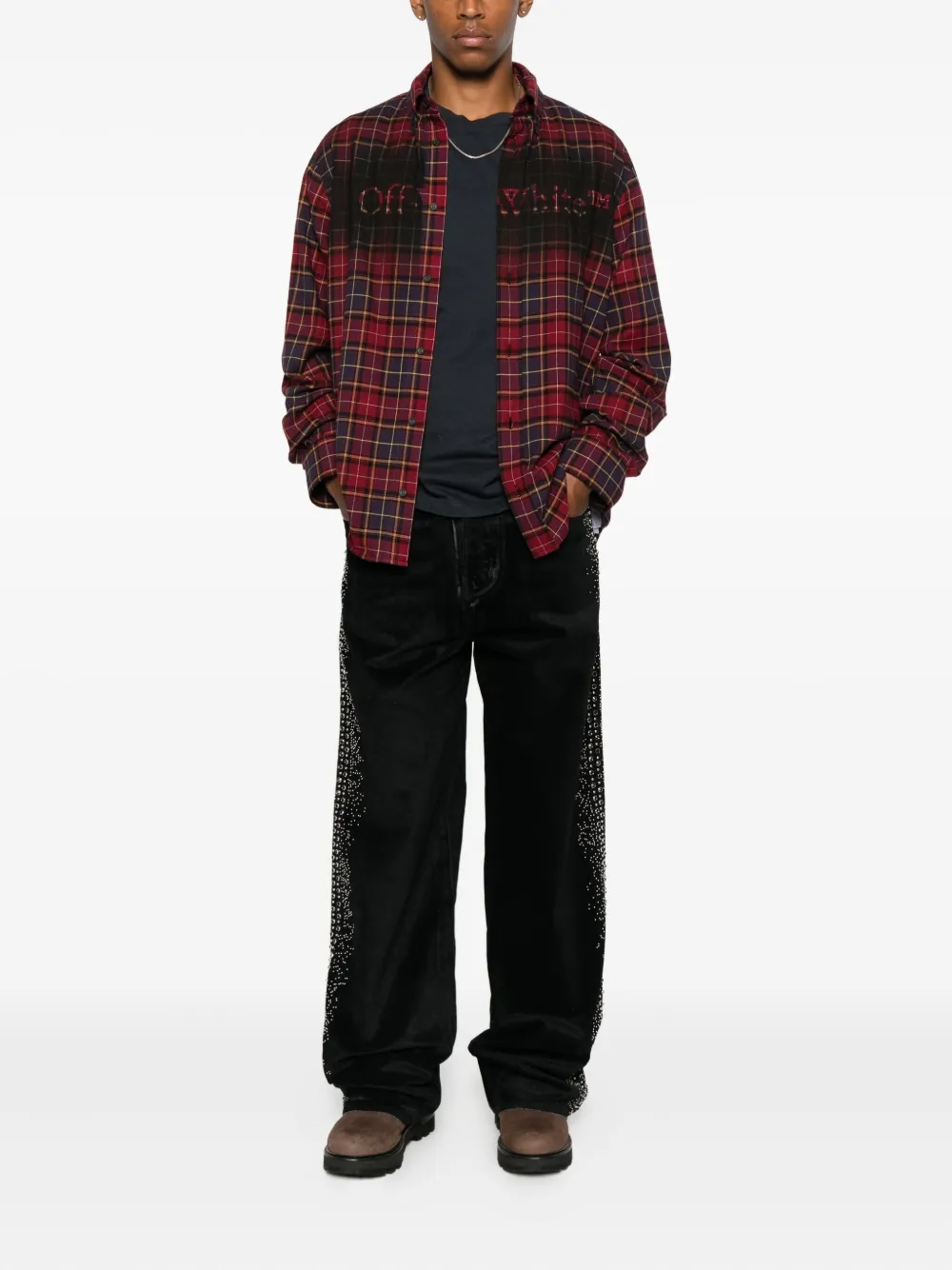 Off-White logo-print shirt - Rood