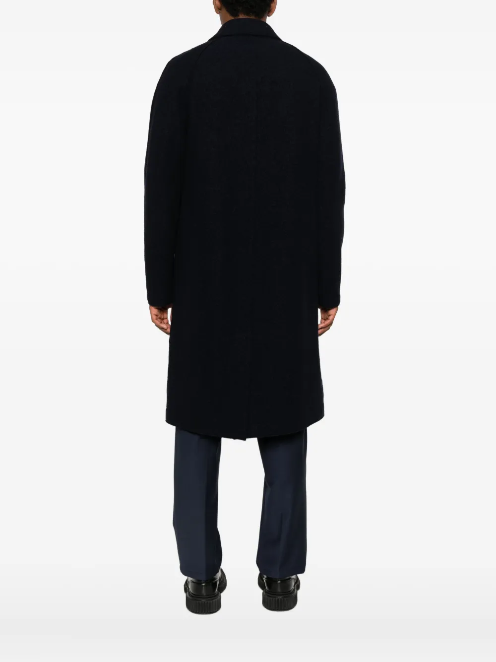 Harris Wharf London Raglan-sleeve Buttoned Coat In Blue