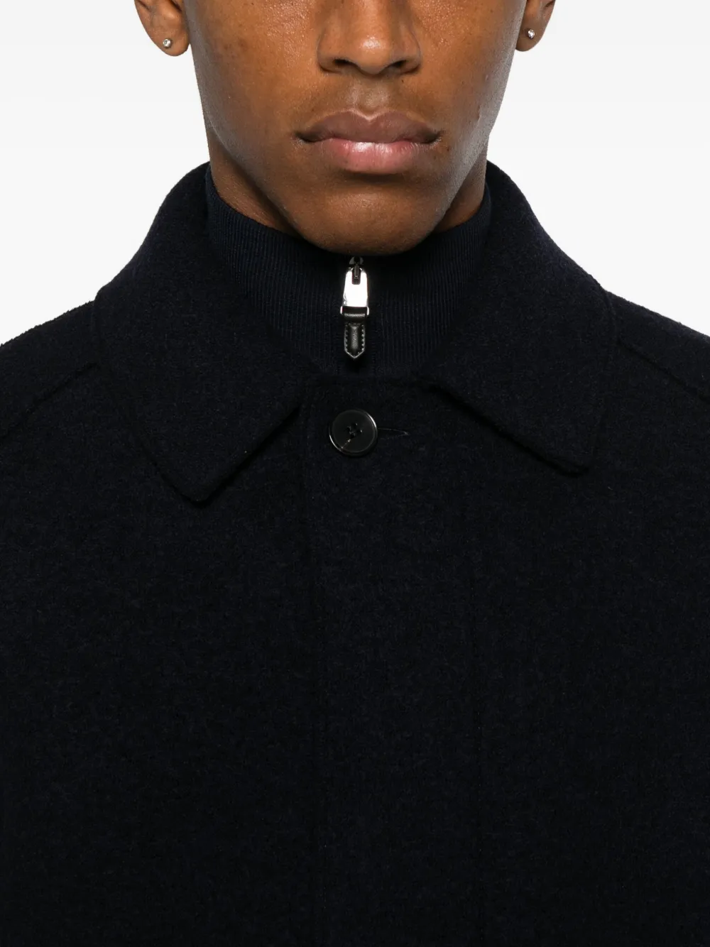 Harris Wharf London Raglan-sleeve Buttoned Coat In Blue