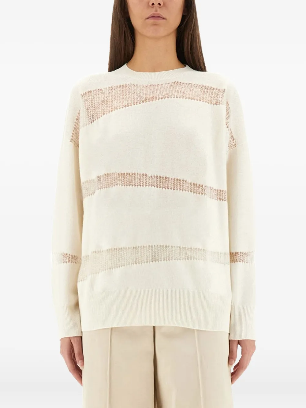 Fabiana Filippi striped crew-neck sweater - Toni neutri