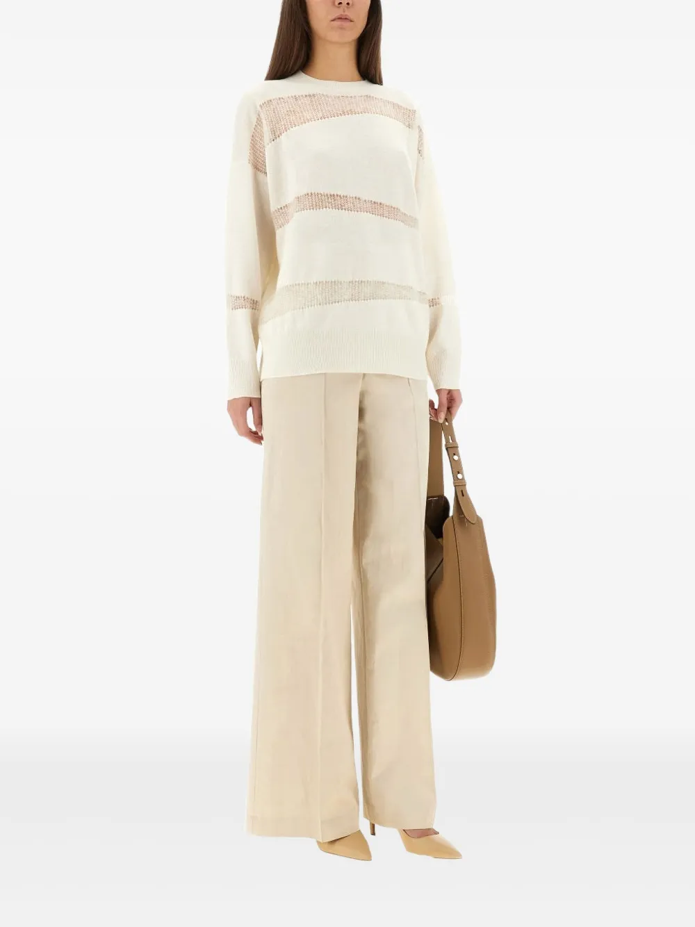 Fabiana Filippi Gestreepte trui Beige