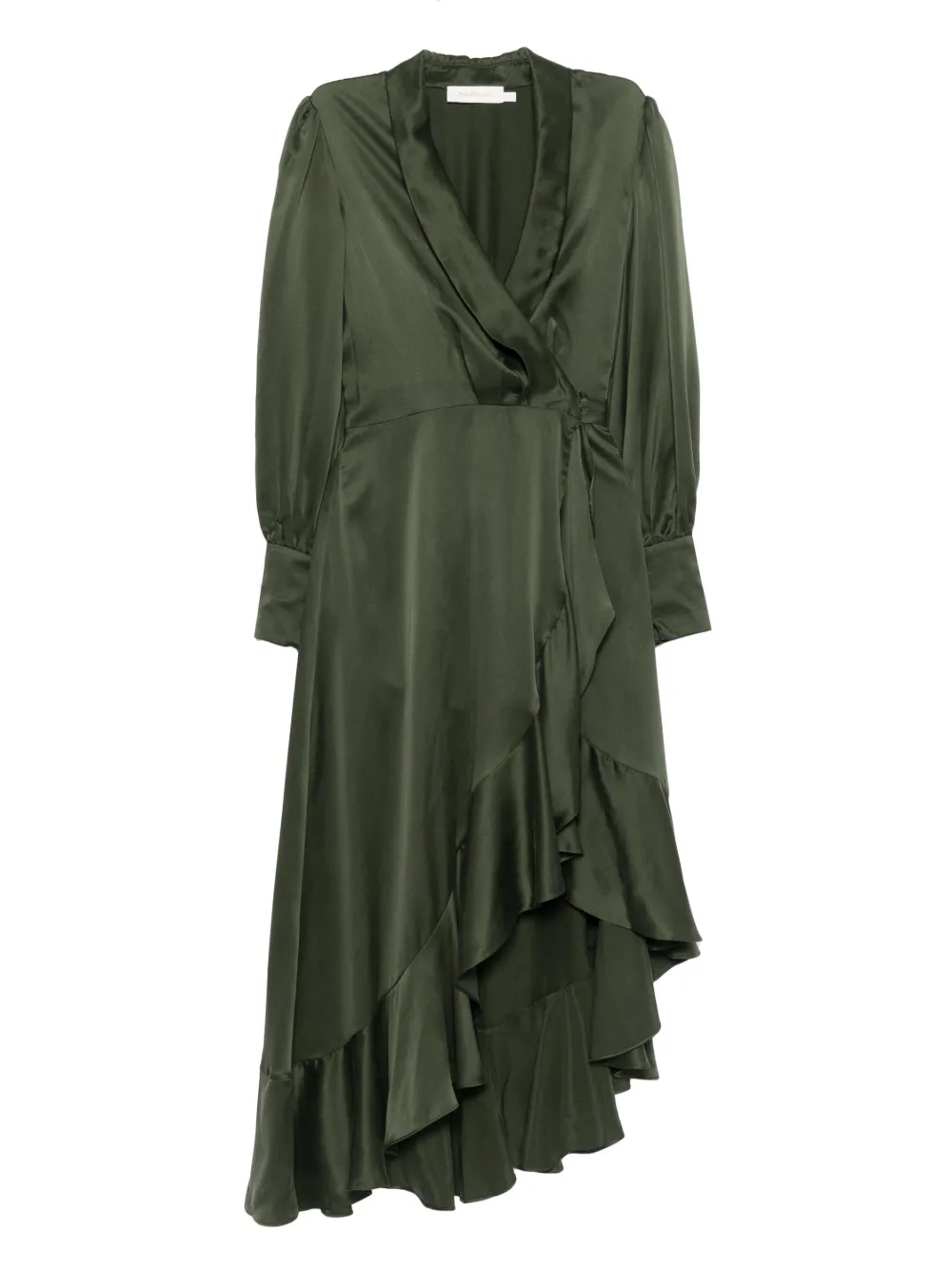 ZIMMERMANN ruffled wrap-style asymmetric dress - Grün