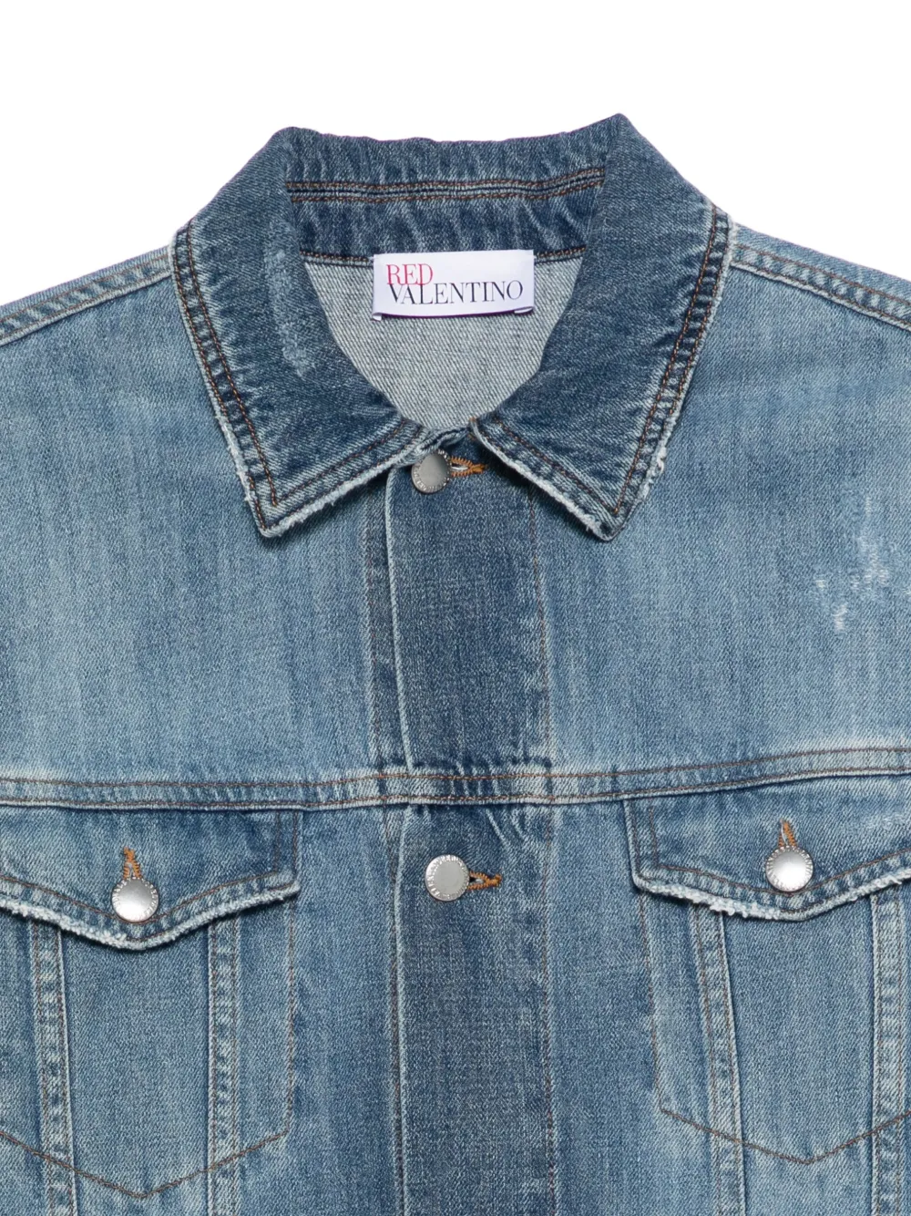Pre-owned Valentino Pleated Denim Jacket In Blue