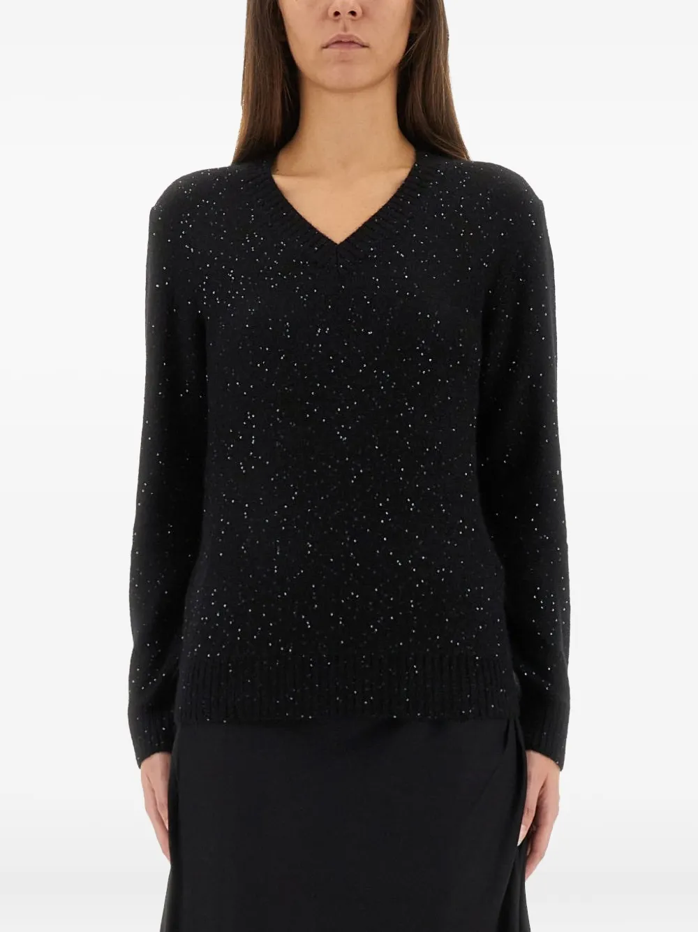 Fabiana Filippi V-neck embellished sweater - Black