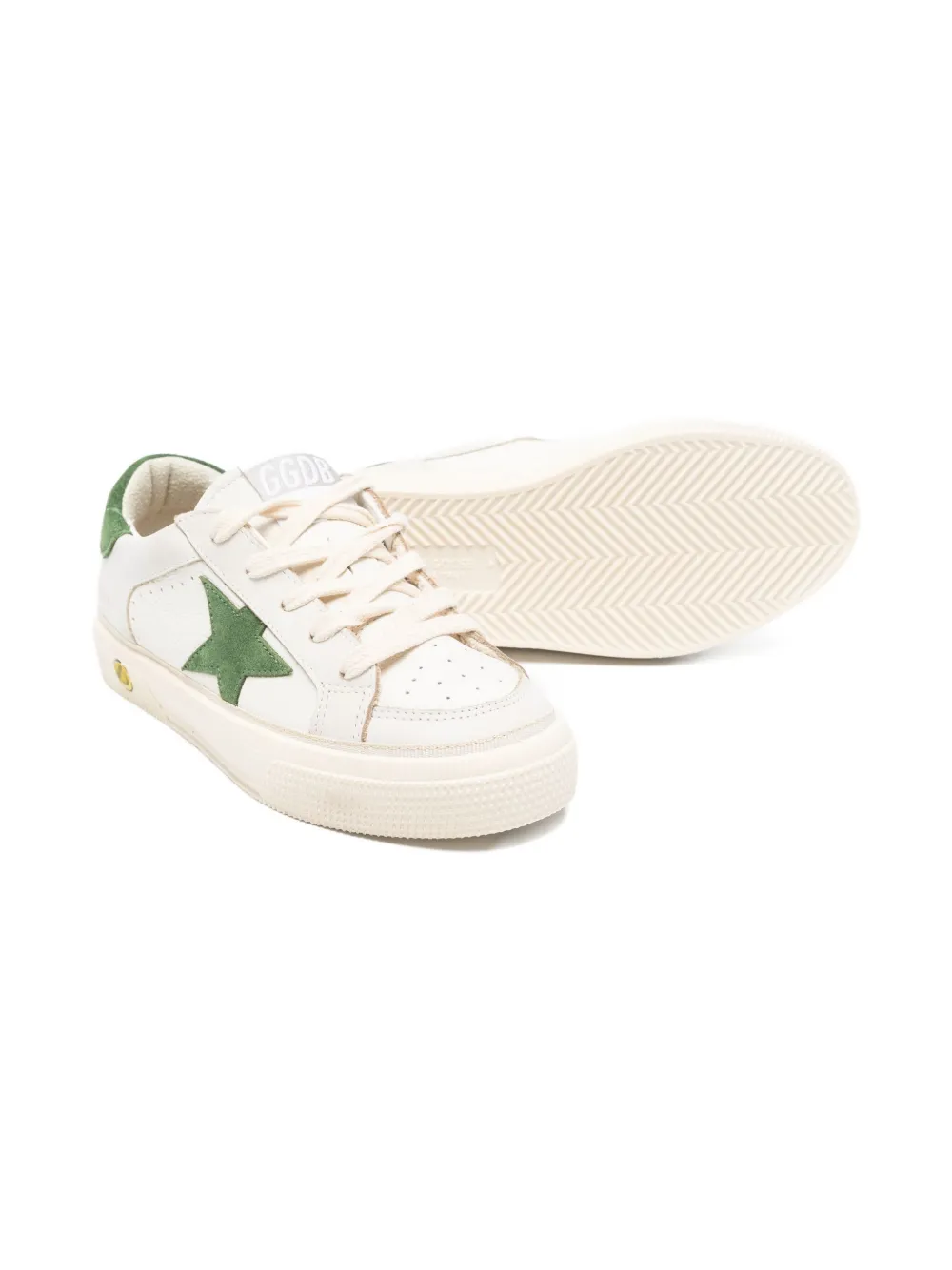 Golden Goose Super Star Leather Sneakers In White