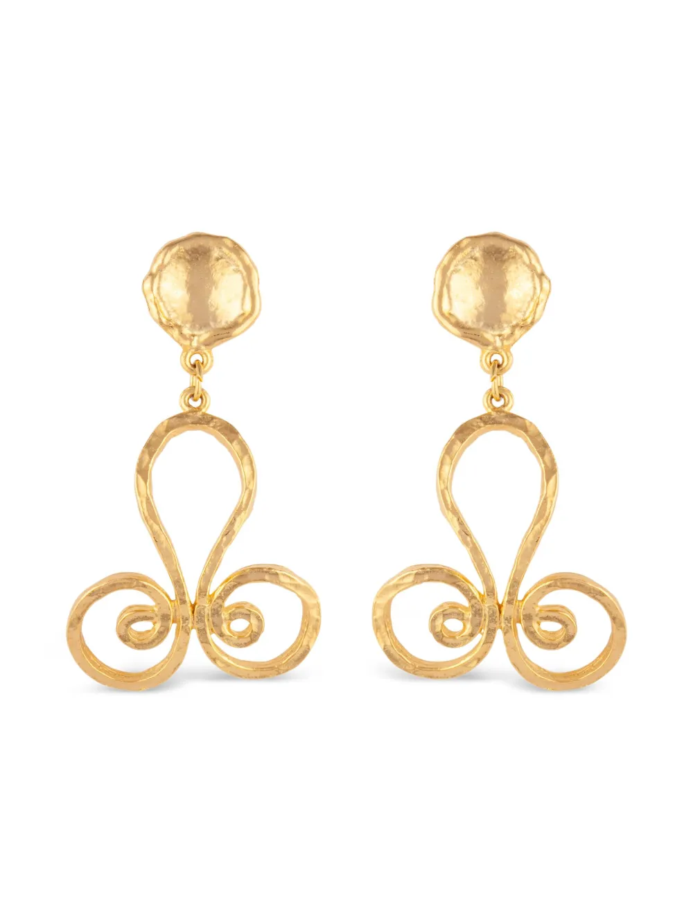 Susan Caplan Vintage 1990s swirl drop earrings | Gold | Image 1