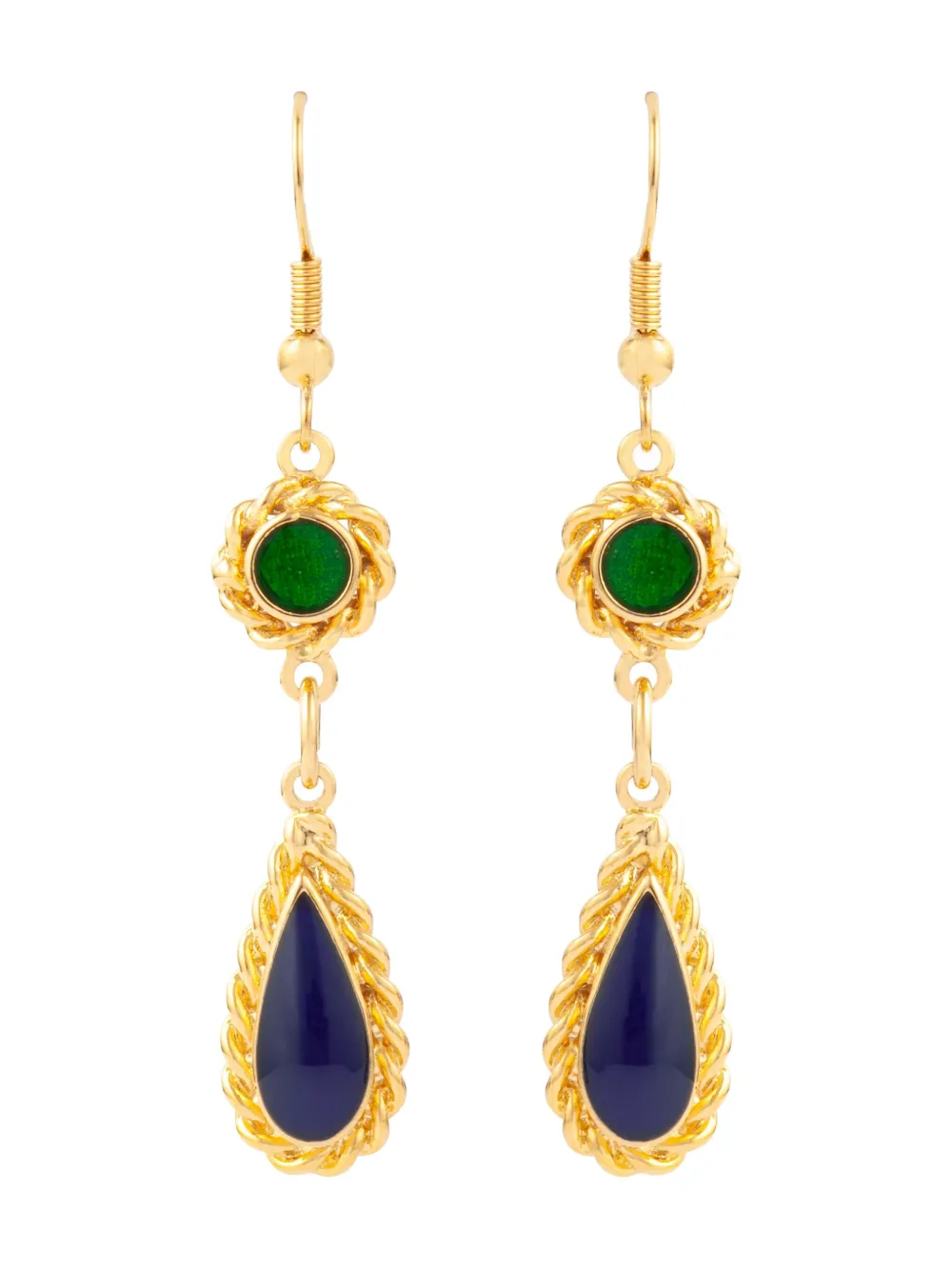 Pre-owned Susan Caplan Vintage 1990 Edwardian Revival Drop Earrings In Gold