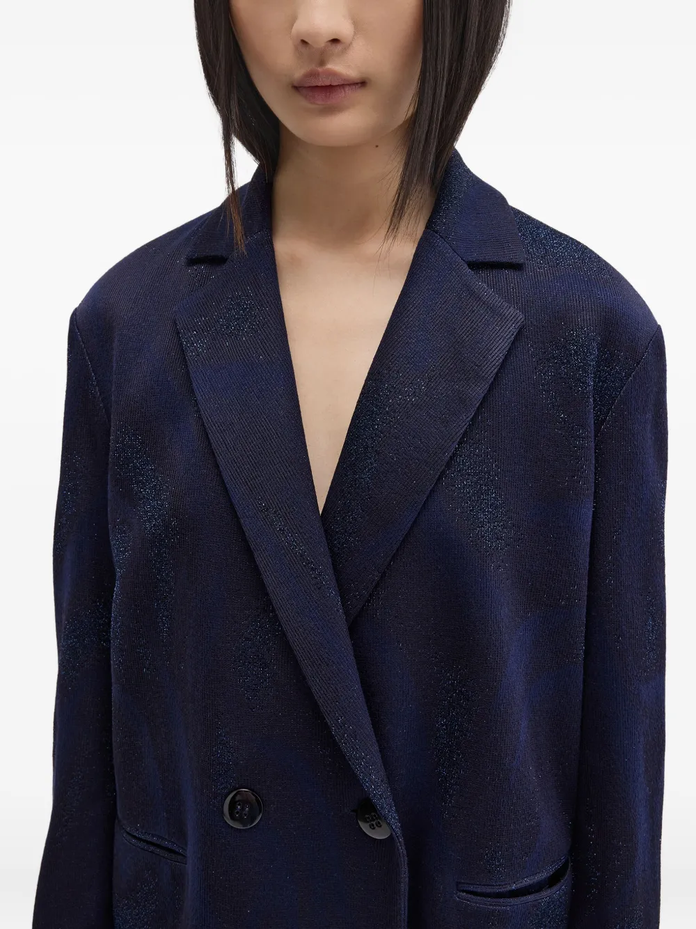 Maccapani Tats Glitter-embellished Blazer In Blue