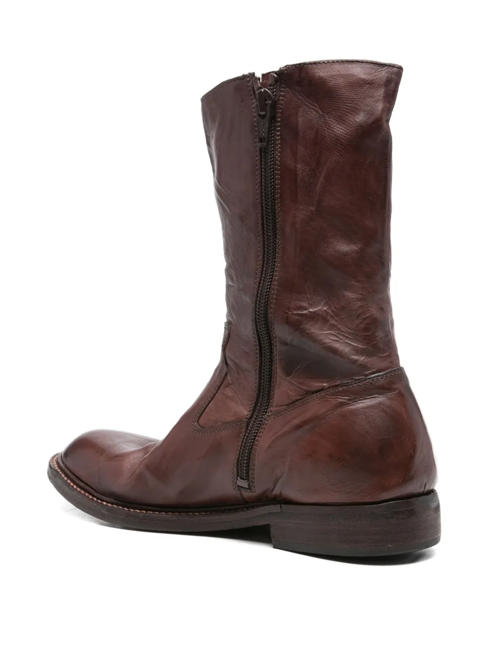 Moma leather zip boots Brown